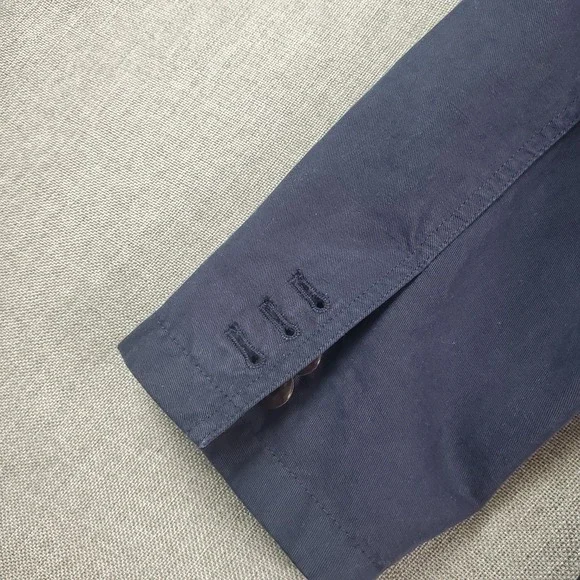 Wallace & Barnes Chore Jacket Mens 38 Bleu Linen Blend Unlined Lightweight